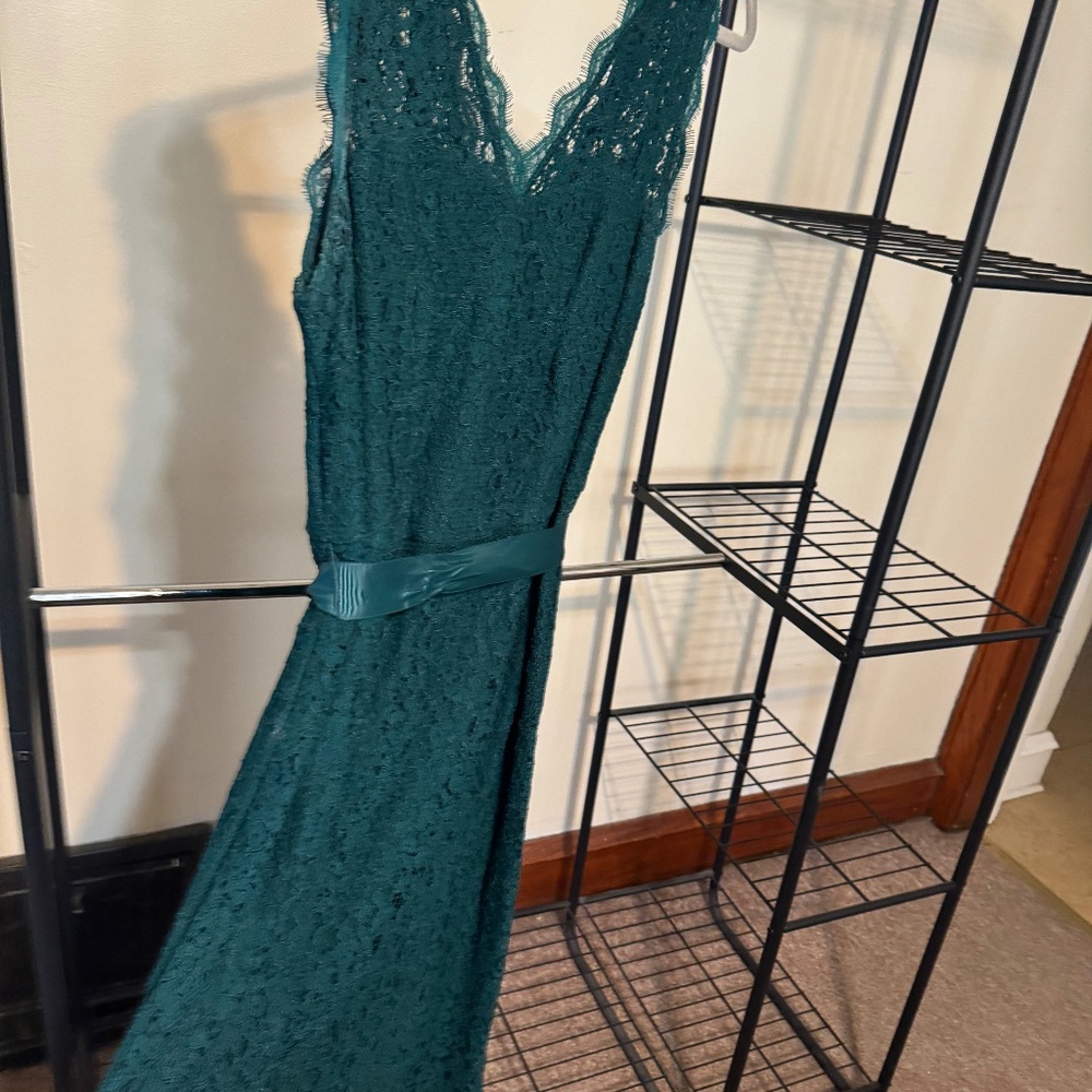 emerald Green lace midi dress